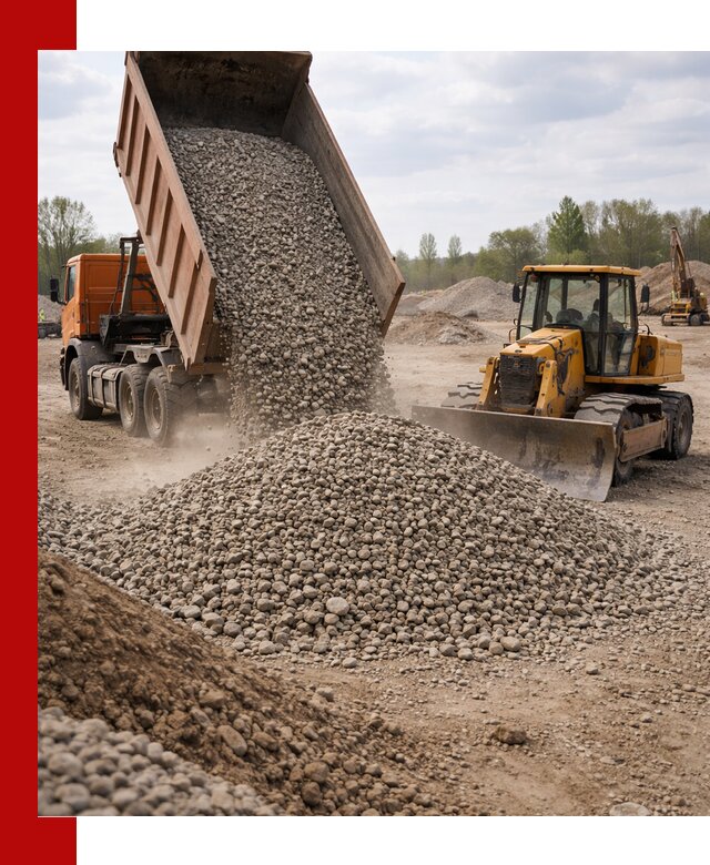 Доставка гравийного щебня фракции 40-70 в Благовещенске