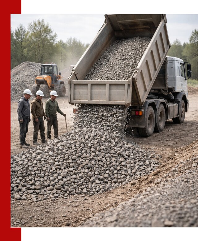 Доставка гравийного щебня фракции 70-120 в Благовещенске