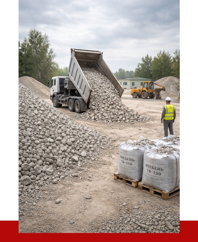 Известняковый щебень фракция 70-150 в Благовещенске от 1270 р. | ПРОНЕРУДБгн