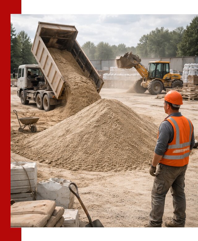 Доставка строительного песка с самосвалом в Благовещенске
