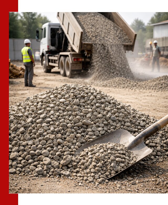 Доставка гравия фракции 20-40 в Благовещенске с самосвалами