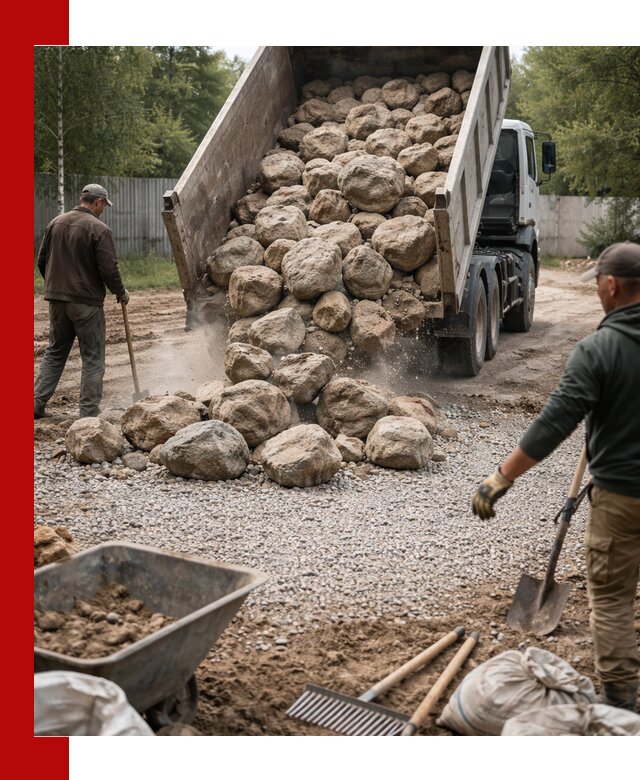 Доставка и укладка булыжника в Благовещенске