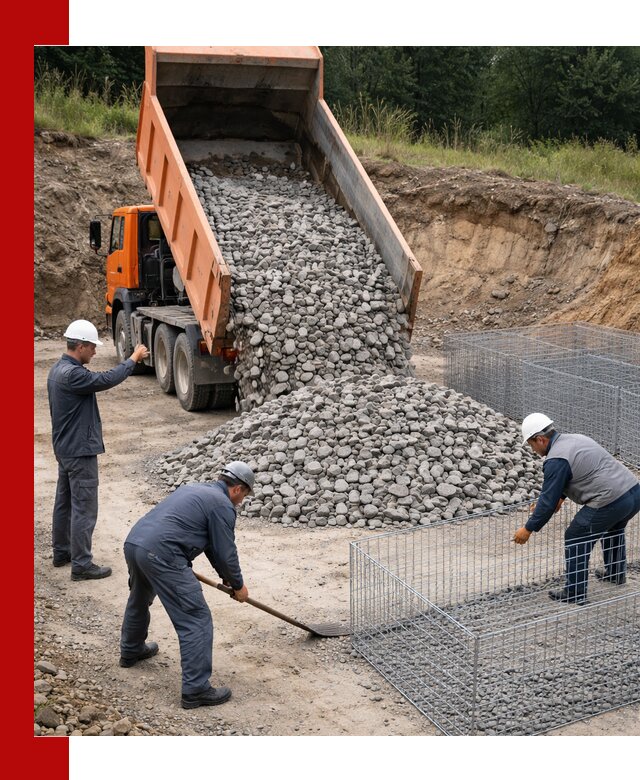 Камень для габионов с доставкой в Благовещенске быстро и надёжно