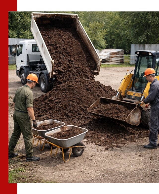 Доставка торфо-земляной смеси в Благовещенске для огорода и ландшафта