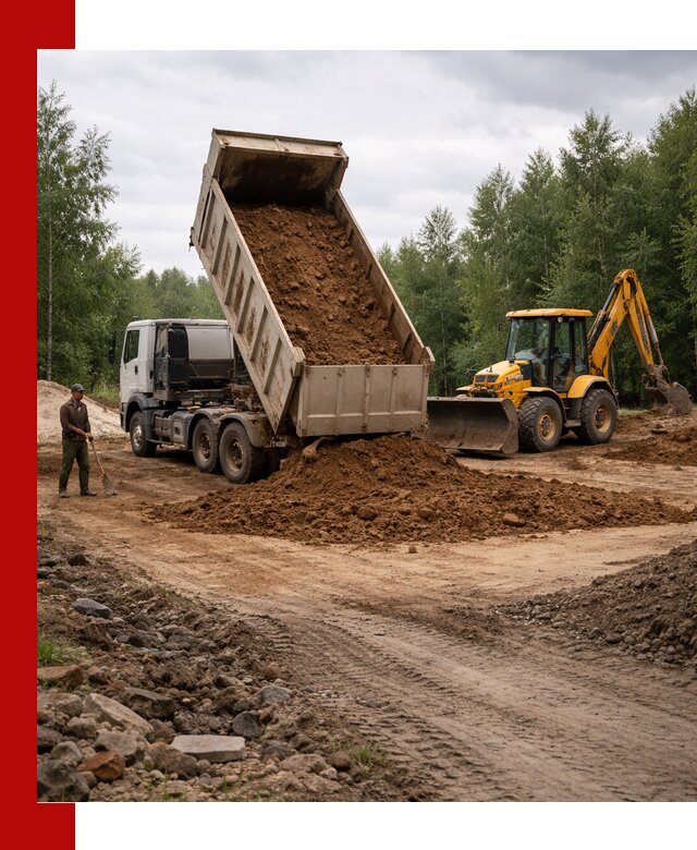 Доставка суглинка самосвалами в Благовещенске подсыпка и планировка