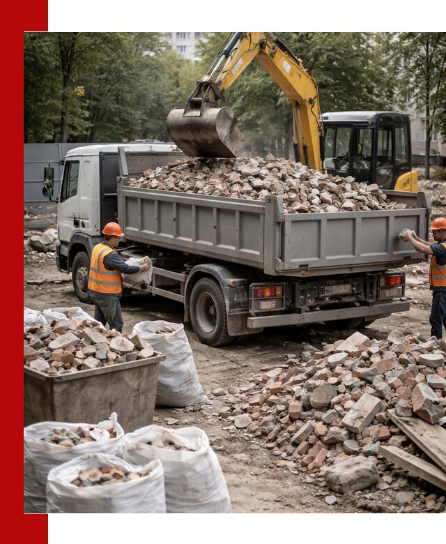 Вывоз строительного мусора в Благовещенске с самосвалами и контейнерами